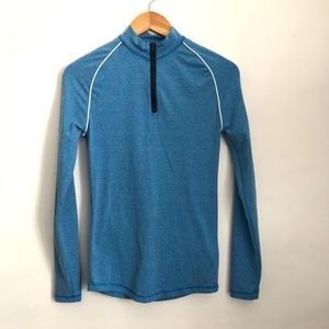 Orlebar Brown Bray Piping 1/4 Zip Blue Pullover